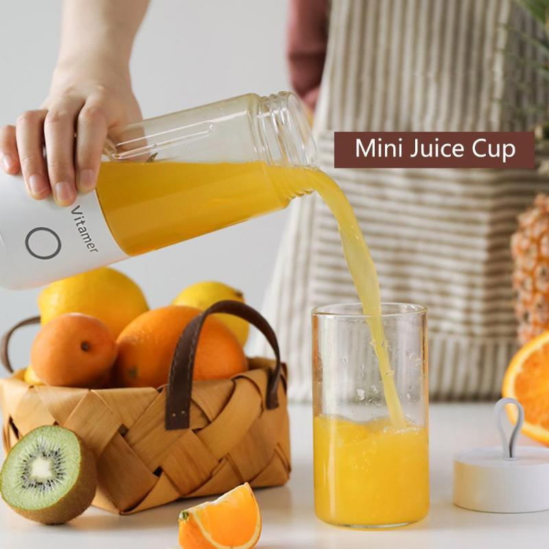 350ml Portable Blender Juicer Electric USB Rechargeable Mixer Smoothie Slushy Cup Juice Blender Bottle USB Charging Kitchen Gadgets - Here2Save