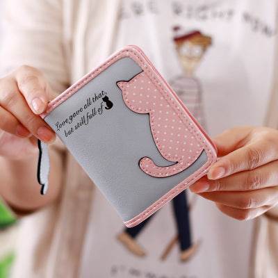 new style cartoon short wallet female Korean version lovely girl child vertical zipper position - Here2Save