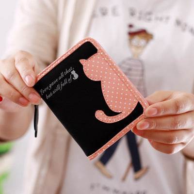 new style cartoon short wallet female Korean version lovely girl child vertical zipper position - Here2Save