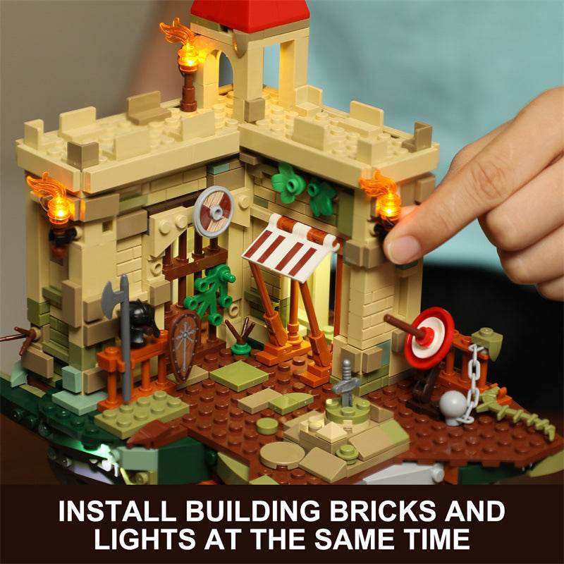 Cliff Castle Middle Ages LED Block Lighting Toys - Here2Save