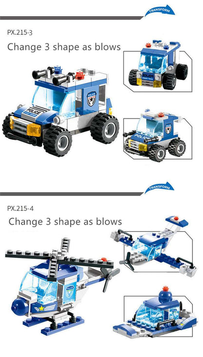 762Pcs Robot Car City Police Building Blocks Set