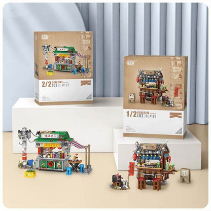 Hong Kong-style Food Stall Streetscape Puzzle Building Blocks Children's Toys - Here2Save