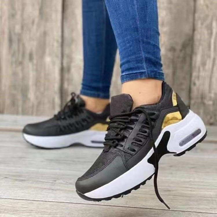 Zapatillas con cordones Mujer Tacón de cuña Zapatos deportivos para correr