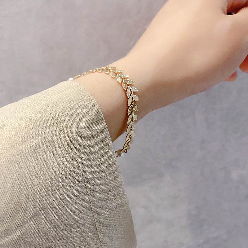 Special-interest Design Wheat Pearl Necklace Earring Bracelet Set - Here2Save
