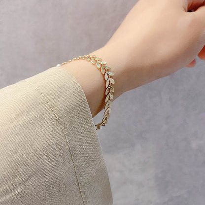 Special-interest Design Wheat Pearl Necklace Earring Bracelet Set - Here2Save