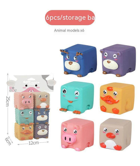 Large Particle Soft Rubber Animal Digital Matching Bath Squeeze And Sound Building Blocks Jenga Toys - Here2Save