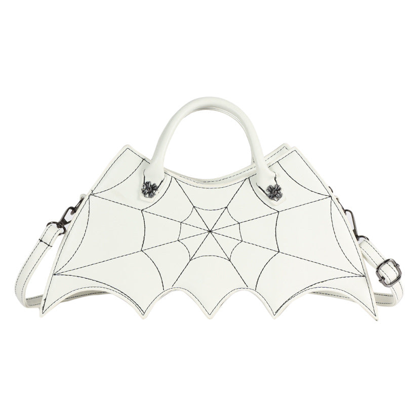 Bolsos de hombro con forma de telaraña de Halloween, bolsos de Pu con personalidad de Batgirl, bandolera de mensajero a la moda