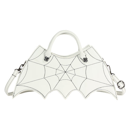 Bolsos de hombro con forma de telaraña de Halloween, bolsos de Pu con personalidad de Batgirl, bandolera de mensajero a la moda