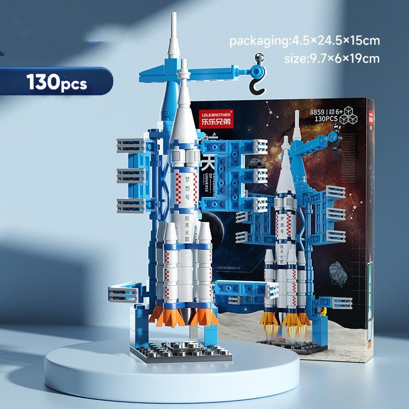 Aerospace Building Blocks Rocket Ship Model Small Particles Children's Assembled Toys Gift Boy