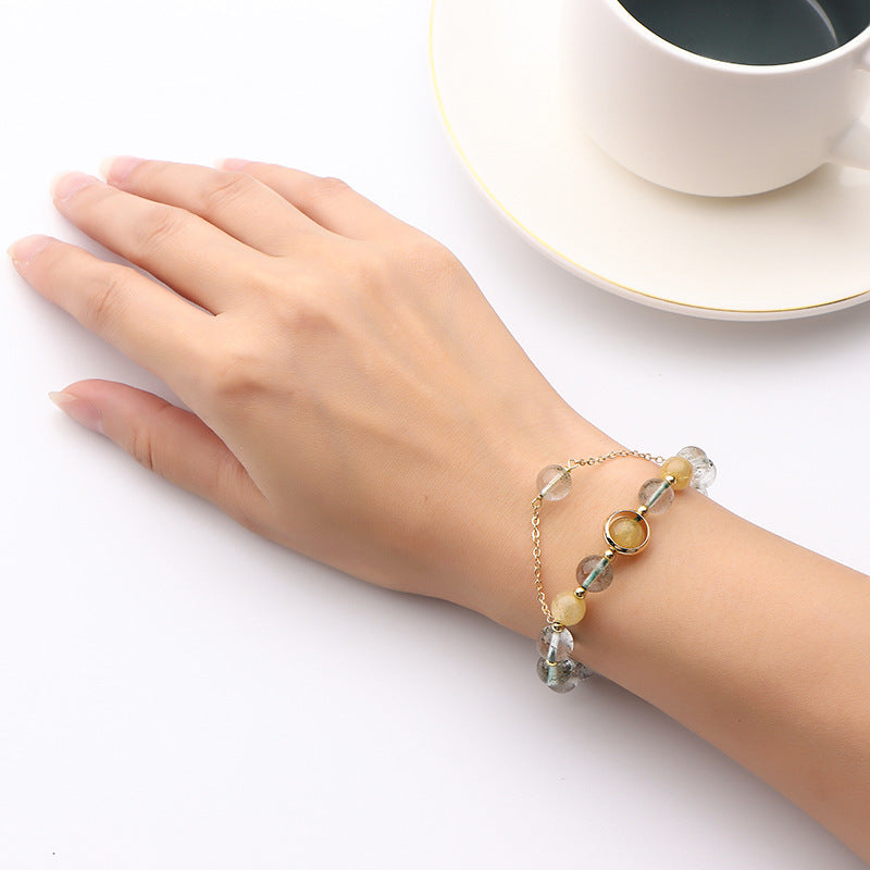 Pulsera fantasma Pulsera de cristal que preserva el color al vacío de tránsito femenino