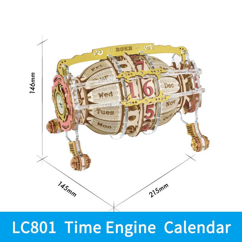 Robotime ROKR Time Engine Calendar 3d Wooden Puzzle Model Toys for Children Kids LC801 - Here2Save