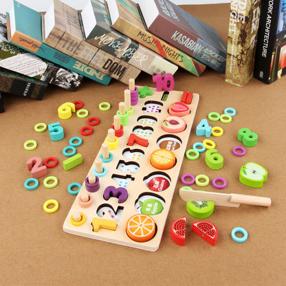 Children's fruit logarithmic board puzzle building blocks