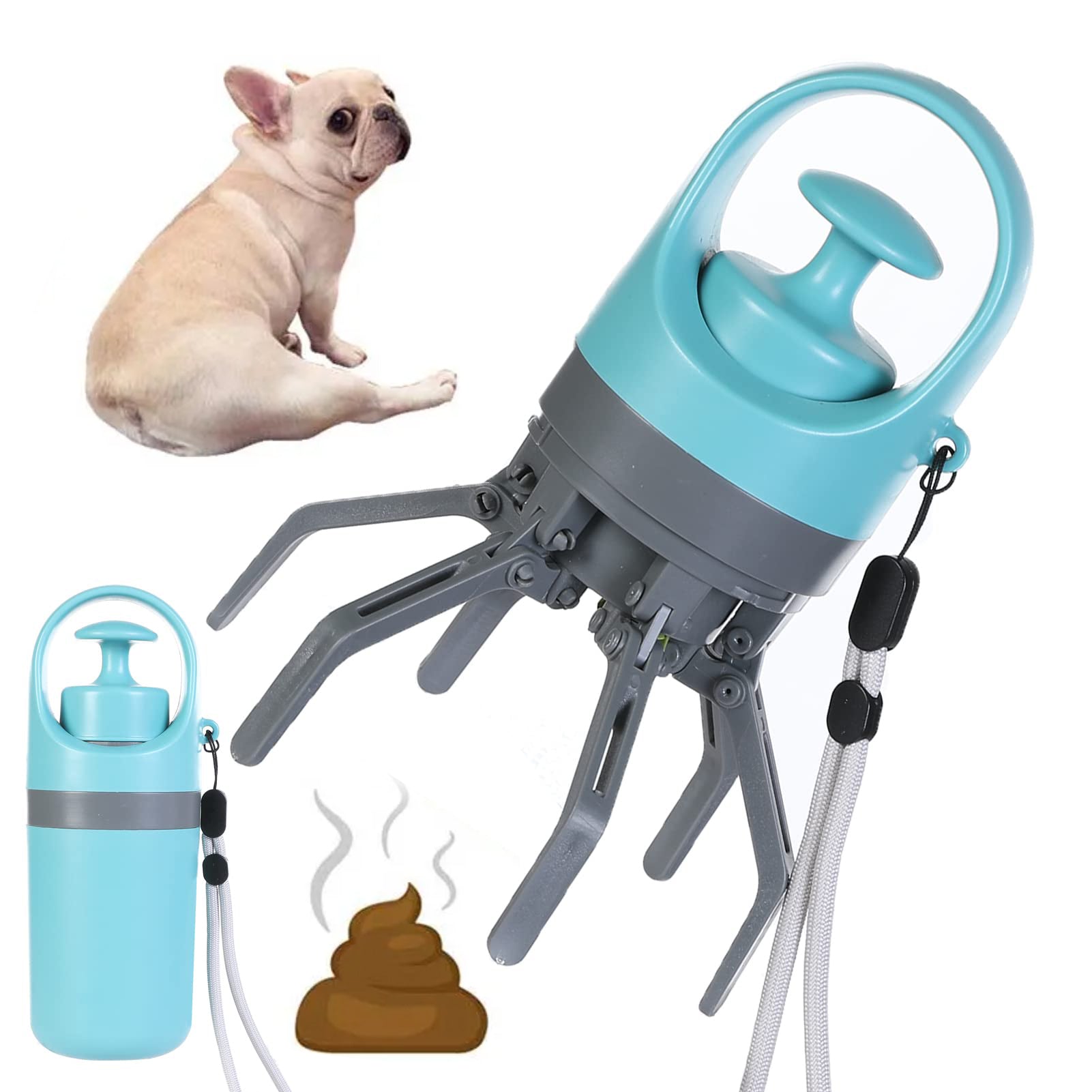 Portable Lightweight Dog Pooper Scooper With Built-in Poop Bag Dispenser Eight-claw Shovel For Pet Toilet Picker Pet Products - Here2Save