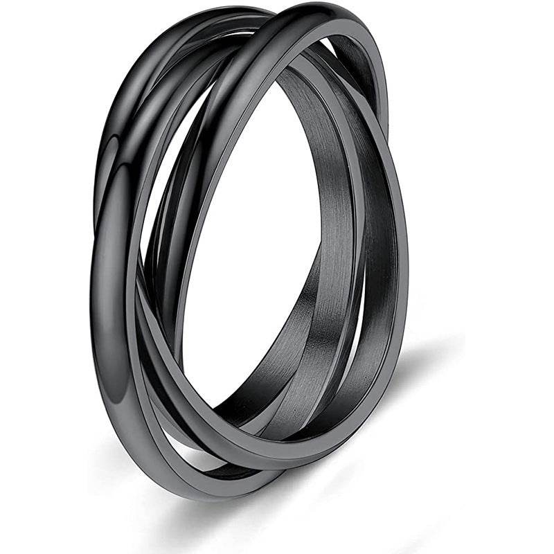 Three-ring Rotating Ring For Couple Creative Personalized Anxiety Relief Rings Women Geometric Jewelry - Here2Save