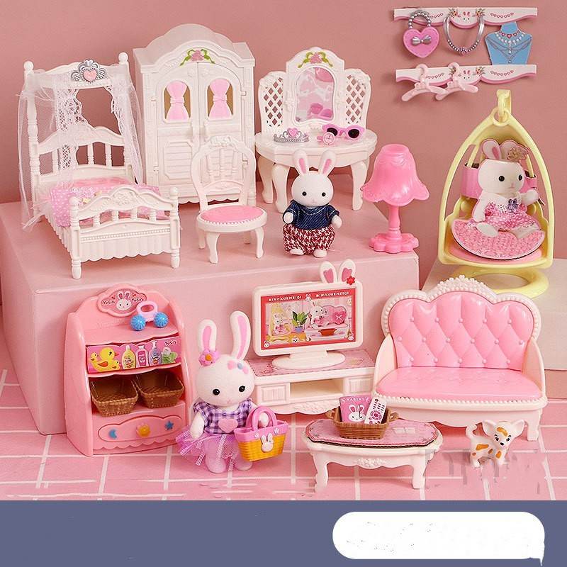 Bunny Bedroom Kitchen Girl Doll Cake Play House Children's Toys - Here2Save