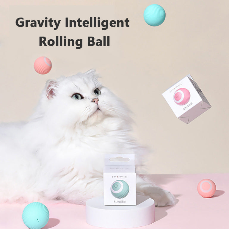 Cat Gravity Intelligent Rolling Ball Tease Toy Pet Automatic Rotating Ball - Here2Save