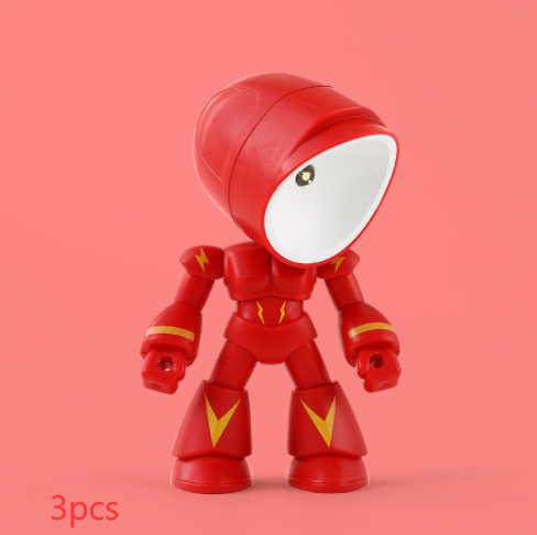 Cute LED Hero Table Lamp Mini Portable Cool Mecha Cute Robot Night Light Bedroom Home Decoration Kids Boys Gifts