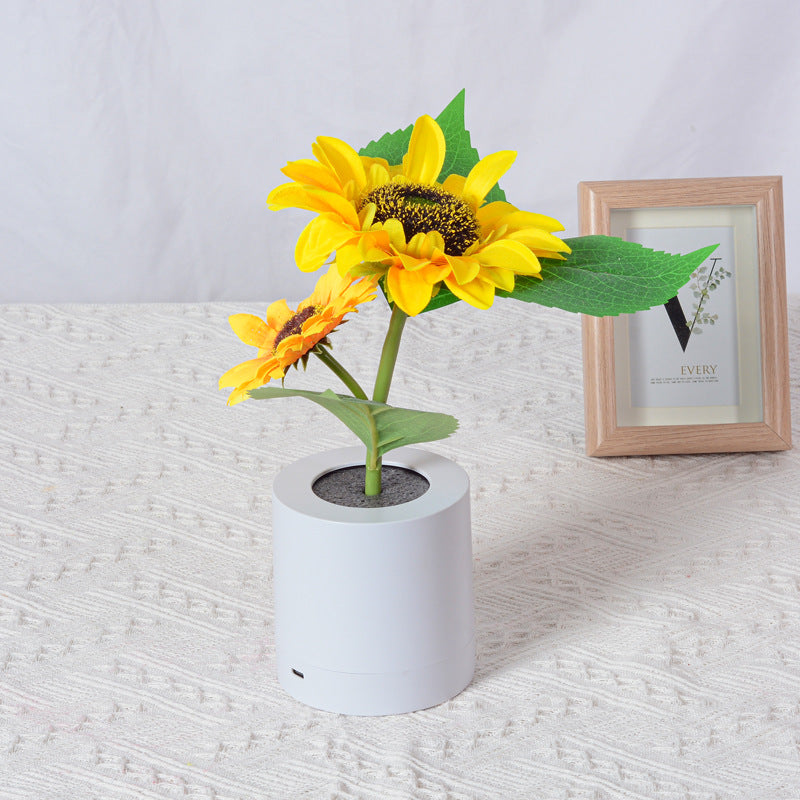 Rechargeable Sunflower Led Simulation Night Light Table Lamp Simulation Flowers Decorative Desk Lamp For Resturaunt Hotel Wedding Gift - Here2Save