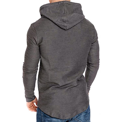 Sudadera con capucha para hombre Sudadera casual de manga larga Tops delgados Camiseta de gimnasio