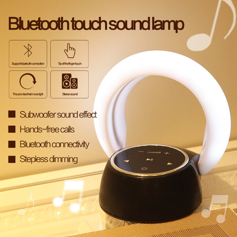 Creative Bluetooth Subwoofer Stereo Speaker LED Desk Lamp Stepless Dimming Folding Touch Atmosphere Night Light - Here2Save