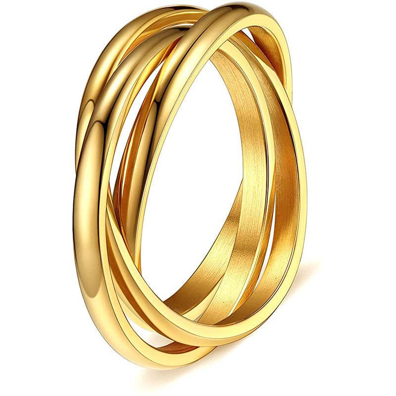 Three-ring Rotating Ring For Couple Creative Personalized Anxiety Relief Rings Women Geometric Jewelry - Here2Save