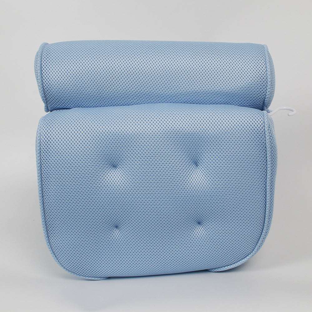 6 suction cups bath pillow 3D net bathtub pillow