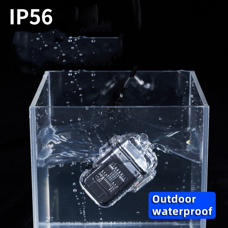 Transparent Shell Double Arc Lighter  Waterproof And Windproof Outdoor Lighter Lighting Multi-purpose Electronic Cigarette Lighter - Here2Save