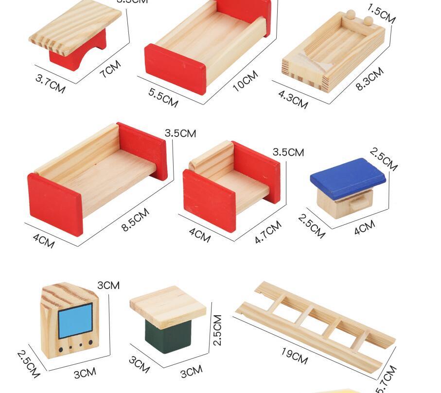 Wooden Children's Play House Villa Model Toy