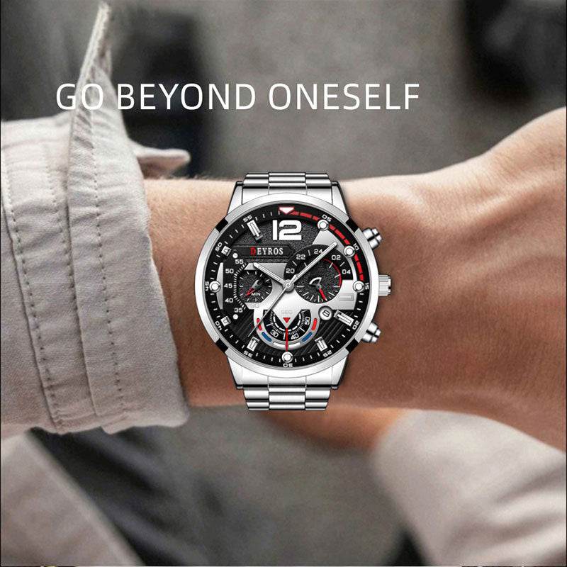 Men's Fashion Casual Six-pin Steel Belt Watch Quartz Watch - Here2Save