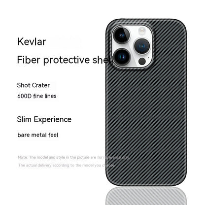 Funda protectora de fibra de carbono para teléfono móvil Kevlar