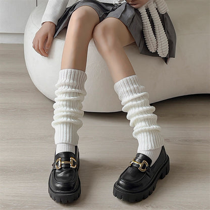 Wool Knitted Socks Leg Cover Pile Pile Socks Calf Socks Women's Mid-tube Socks