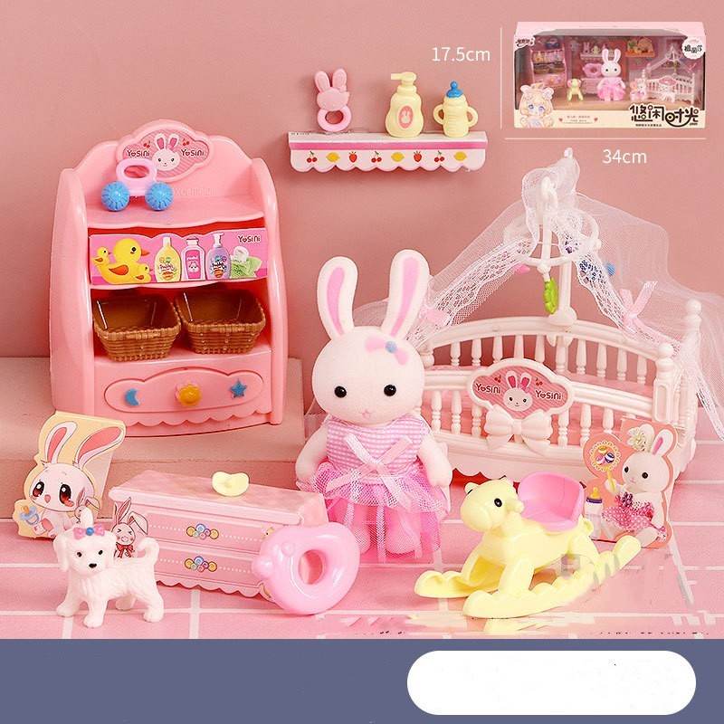 Bunny Bedroom Kitchen Girl Doll Cake Play House Children's Toys - Here2Save