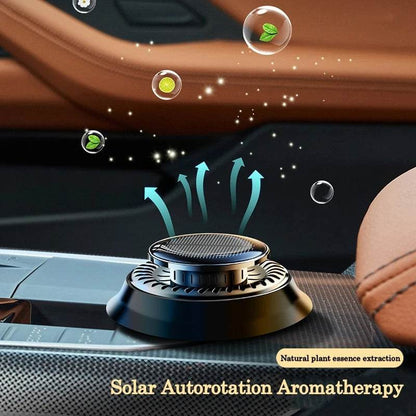 Portable Kinetic Car Air Freshener Solar Powered Double Ring Rotating Air Cleaner Perfume Fragrance Diffuser - Here2Save