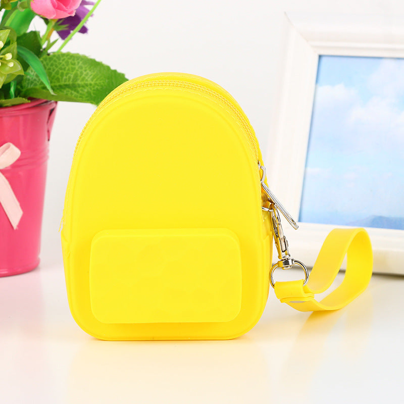 Lovely silicone earphone backpack portable handbag, handbag, handbag, purse, zero purse, children's candy color key bag manufacturer