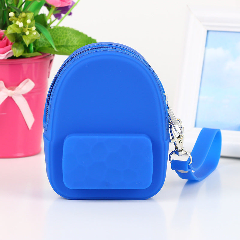 Lovely silicone earphone backpack portable handbag, handbag, handbag, purse, zero purse, children's candy color key bag manufacturer