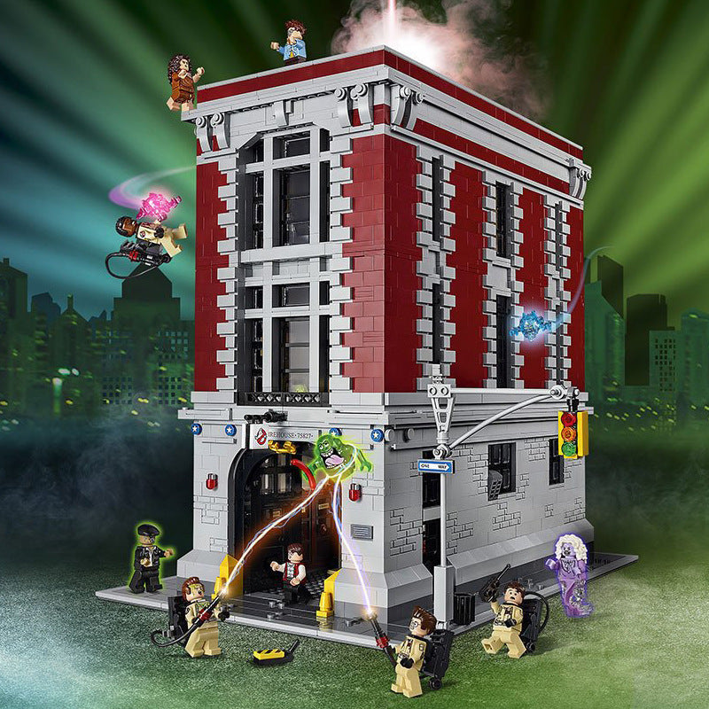 GhostBuster Assembled Building Block Toys Fire Fighting Headquarters Kids