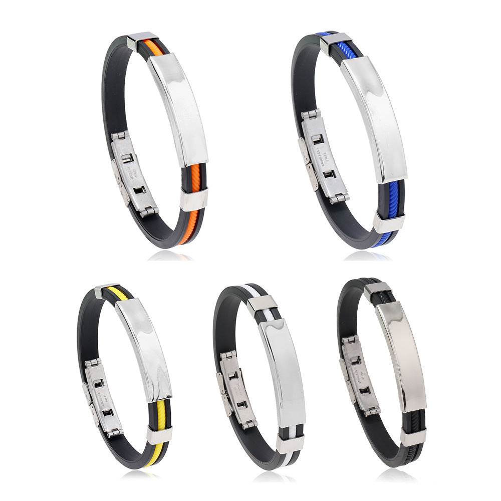 Titanium Steel Silicone Bracelet Stainless Steel - Here2Save