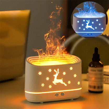 Elk Flame Humidifier Diffuser Mute Household Atmosphere Lamp Christmas Home Decorations - Here2Save