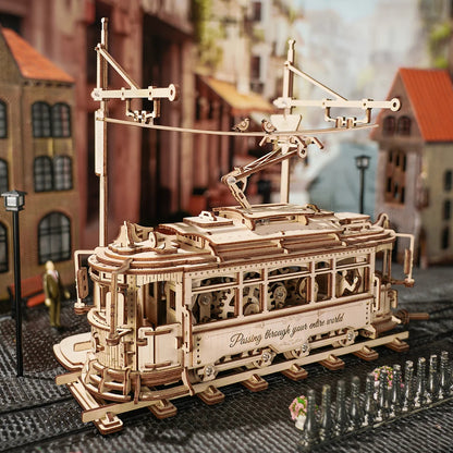 Rokr Classic City Tram 3D rompecabezas de madera LK801 juguetes de construcción rompecabezas para regalo de Navidad