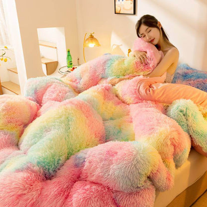 Super Soft Long Fleece Mink Crystal Velvet Thickened Warm Winter Quilt - Here2Save