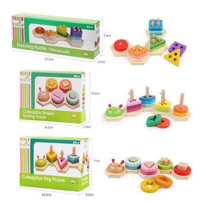 Wooden Shape Sorting Stacking Puzzle