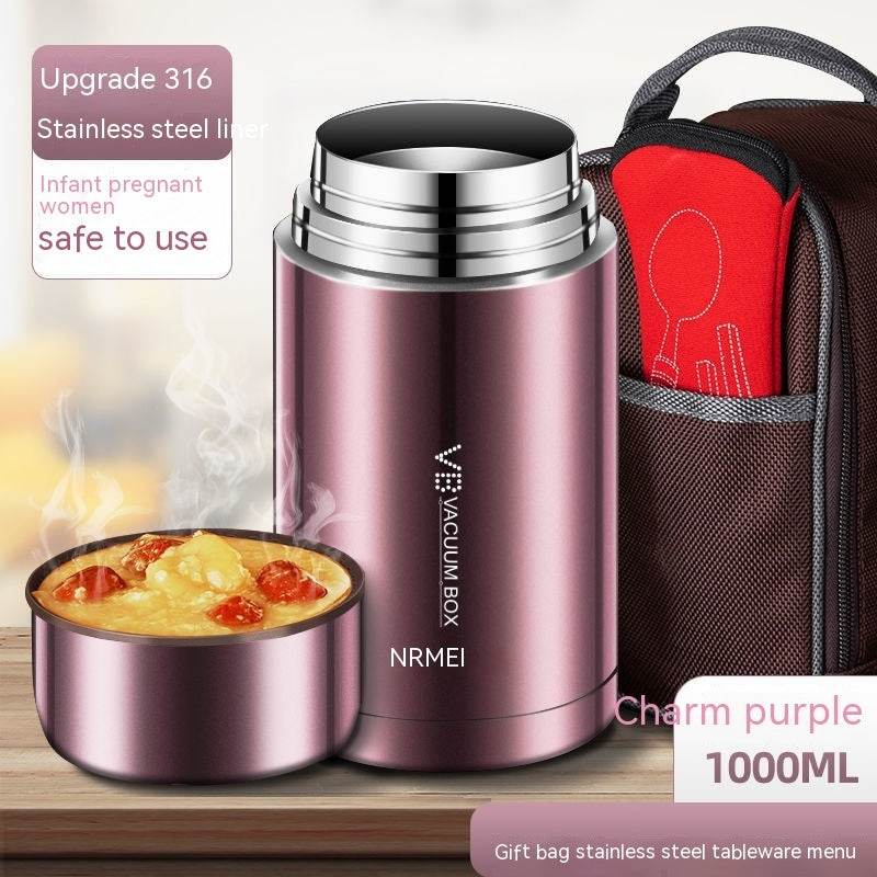 Stainless Steel Extra Long Insulation Lunch Box Bucket Simple - Here2Save