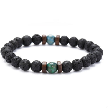 Personality Men's Black Volcanic Stone Bracelet - Here2Save