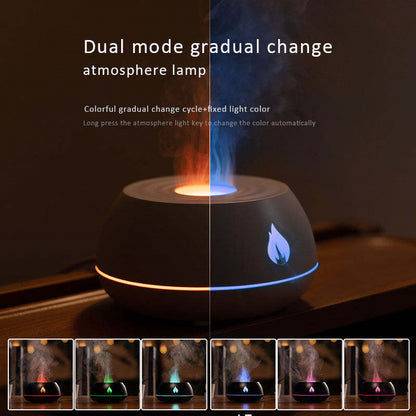 Flame Humidifier Aromatherapy Diffuser 7 Colors Light Home Air Humidifier 130ML USB Room Fragrance Essential Oil Diffuser - Here2Save