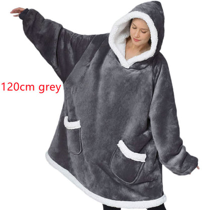 Winter TV Hoodie Blanket Winter Warm Home Clothes Women Men Oversized Pullover With Pockets - Here2Save