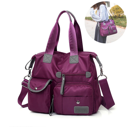 Bolso de hombro multibolsillo de gran capacidad para mujer, bolsos impermeables de nailon, bandoleras cruzadas informales para ir al trabajo