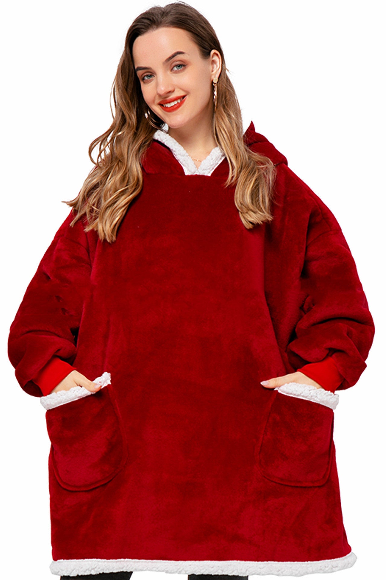 Winter TV Hoodie Blanket Winter Warm Home Clothes Women Men Oversized Pullover With Pockets - Here2Save