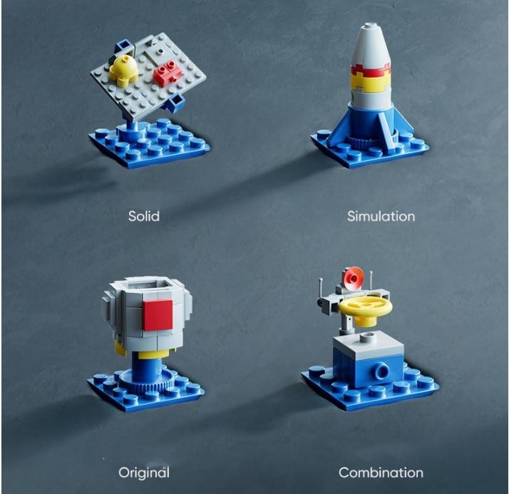 Aerospace Building Blocks Rocket Ship Model Small Particles Children's Assembled Toys Gift Boy