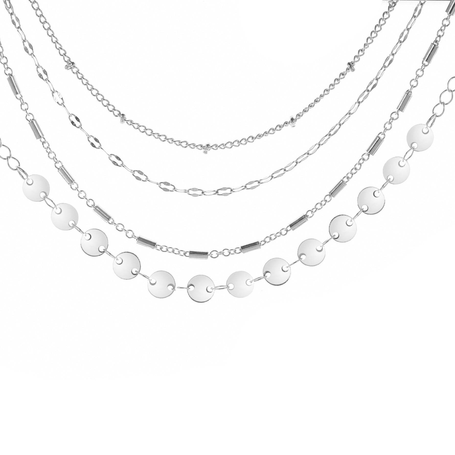 4-pack Set Bracelets Tube Chain Disc Lace Bracelet - Here2Save