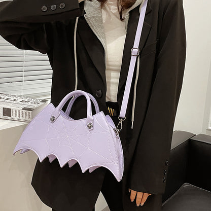 Bolsos de hombro con forma de telaraña de Halloween, bolsos de Pu con personalidad de Batgirl, bandolera de mensajero a la moda